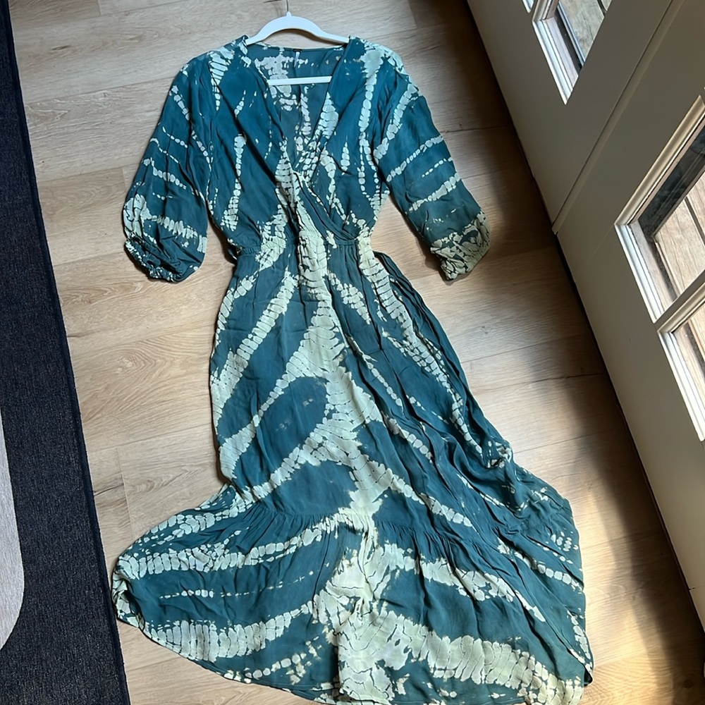 Tie die wrap dress